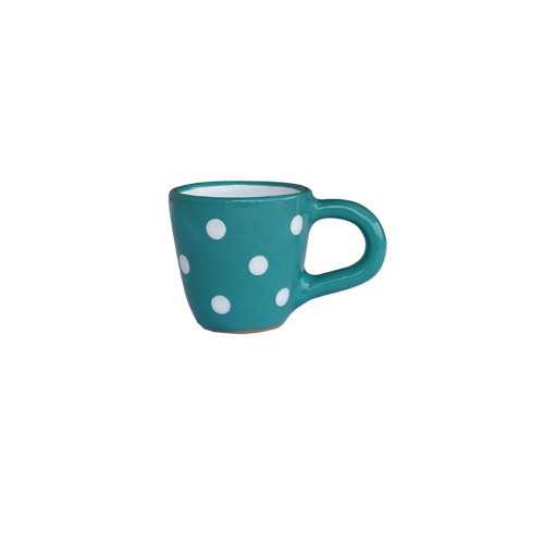 Tyrkysová mini šálka s podšálkou