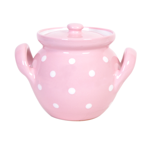 Ružová veľká nádoba na med/džem/cukor