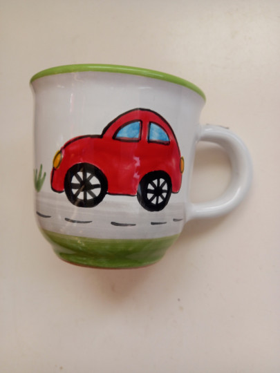 Autíčko- raňajkový hrnček