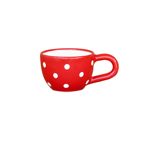 Červená šálka s podšálkou